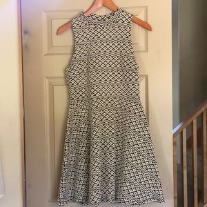 Black and white geometric dress.